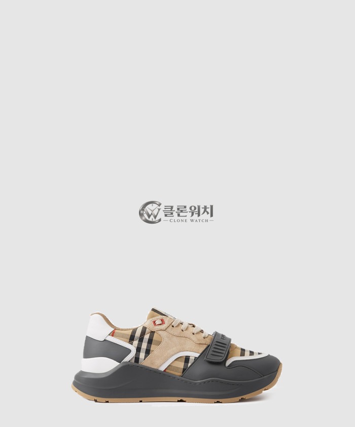 버버리 빈티지 체크 스웨이드 레더 스니커즈 80310981