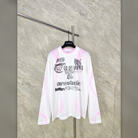 Acne Studios World Cup Limited Long-Sleeve T-Shirt White Pink