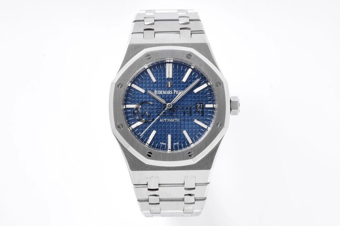 오데마 피게 로열 오크 41mm 15400ST 스테인리스 스틸 ZF 1:1 베스트 에디션 블루 텍스처 다이얼 스테인리스 스틸 브레이슬릿 V2 SA3120 슈퍼클론