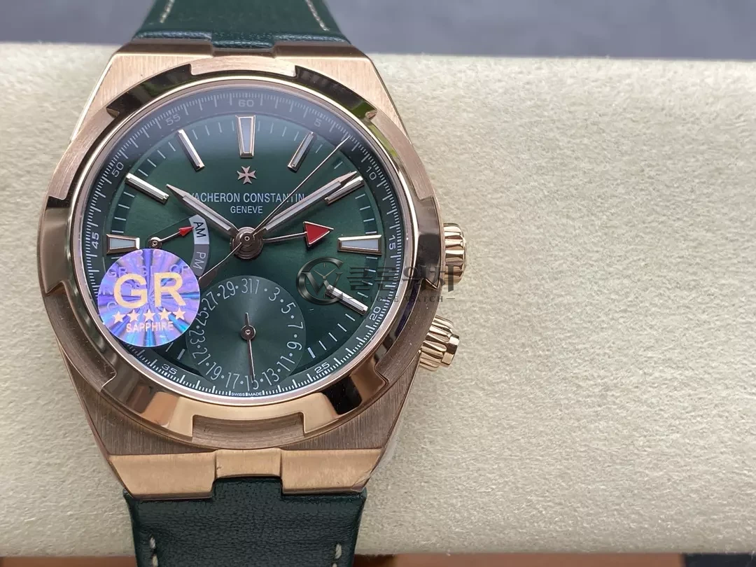 VC 오버시즈 41mm RG 7920V GR 공장 1:1 베스트 에디션 그린 다이얼 그린 가죽 스트랩