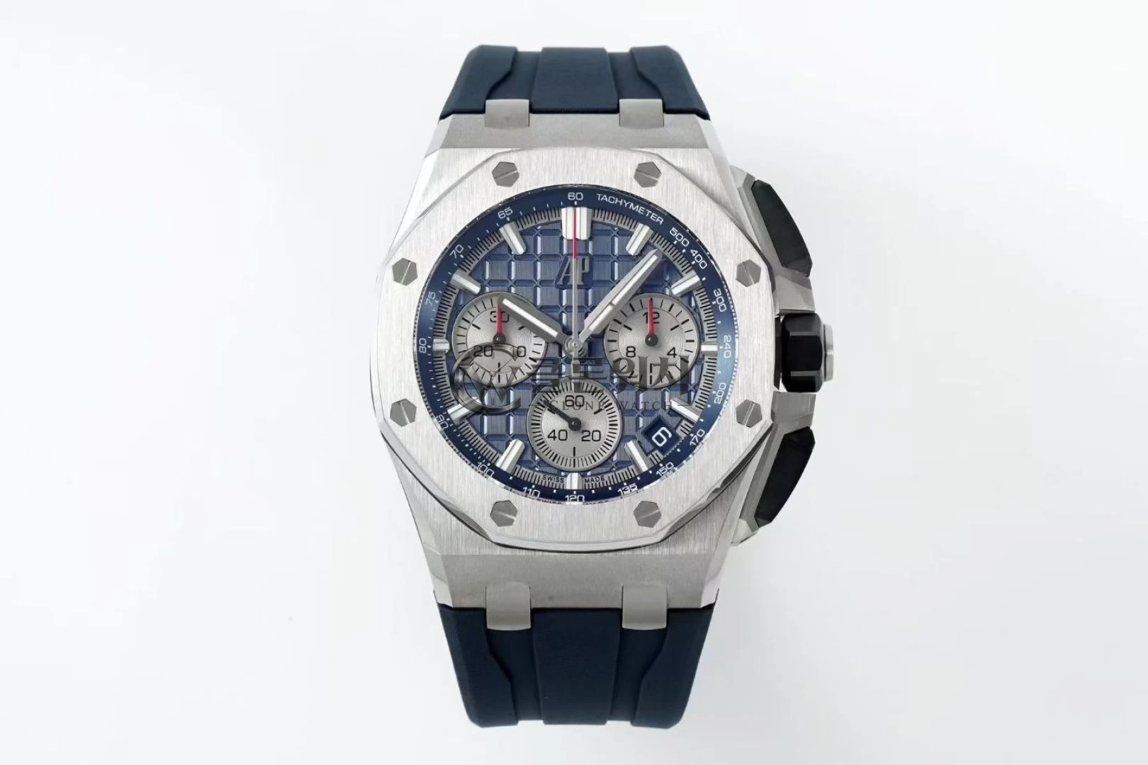 AP Royal Oak Offshore 43mm 26420ti Titanium DDF 1:1 Best Edition Blue Dial on Blue Rubber Strap DD4401 Super Clone