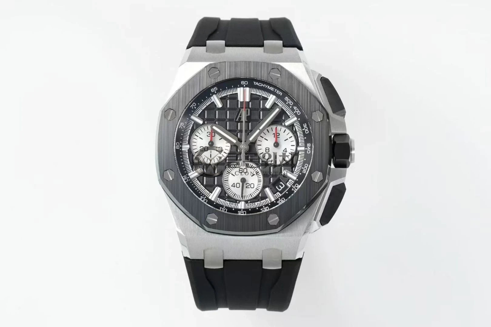 AP Royal Oak Offshore 43mm 26420so SS DDF 1:1 Best Edition Black/White Dial on Black Rubber Strap DD4401 Super Clone