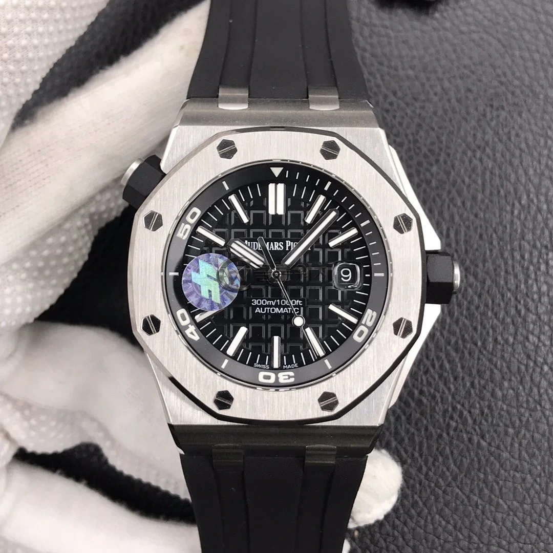 Audemars Piguet Royal Oak Offshore 15710ST 42mm ZF Factory 1:1 Best Edition Black Dial on Black Rubber Strap Asia 3120 Diving Watch