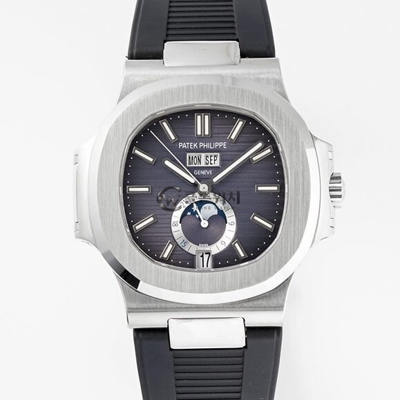 PPF 공장 파텍필립 노틸러스 5726 블랙 다이얼 316L Steel Case Black 러버밴드 324S QA LU 24H/303 무브먼트 40.5mm