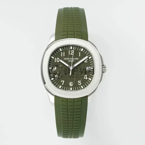 PP Aquanaut 5168G 42mm SS DDF 1:1 Best Edition Green Dial on Green Rubber Strap DPB330 Super Clone (Weighted)