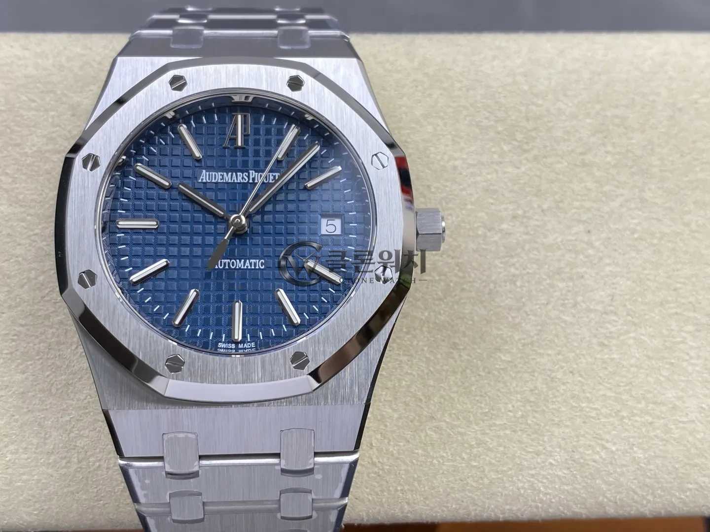 AP 로열 오크 39mm 15300 SS ZF 1:1 베스트 에디션 블루 텍스처드 다이얼 SS 브레이슬릿 SA3120 슈퍼클론