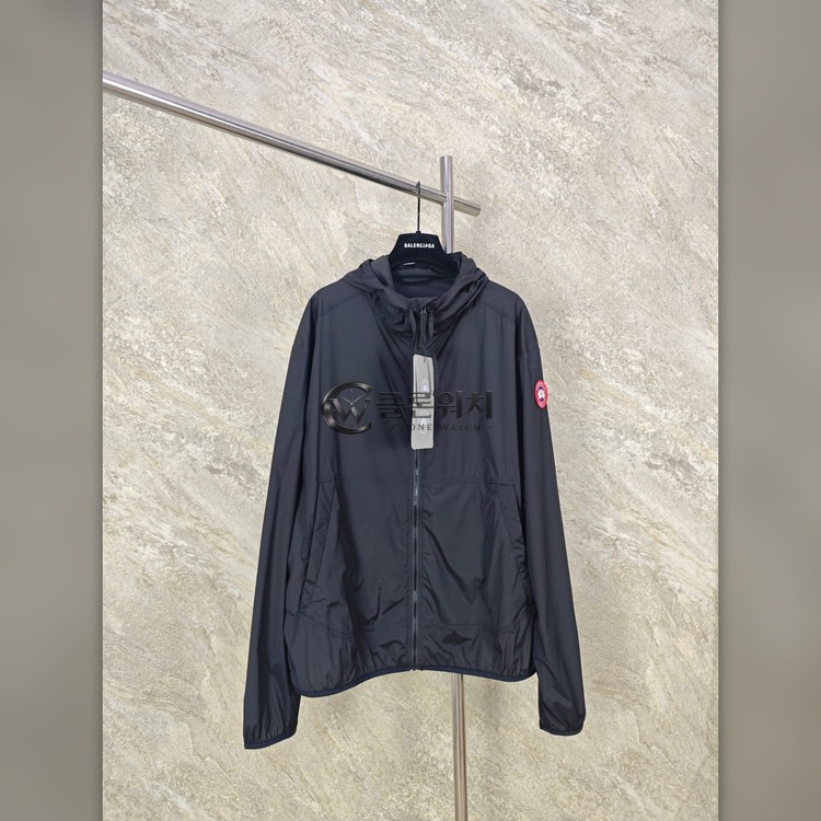 Canada Goose Logo Patch Hooded Windbreaker Navy