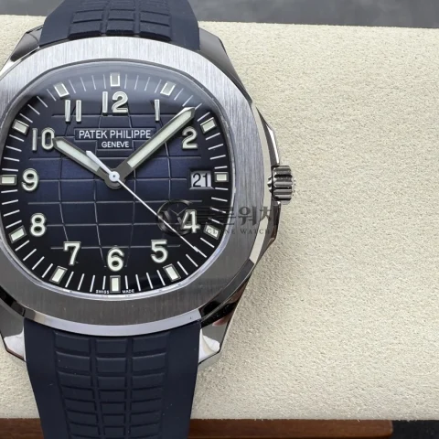 PP Aquanaut 5168G 42mm SS DDF 1:1 Best Edition Blue Dial on Blue Rubber Strap DD324 (Weighted)