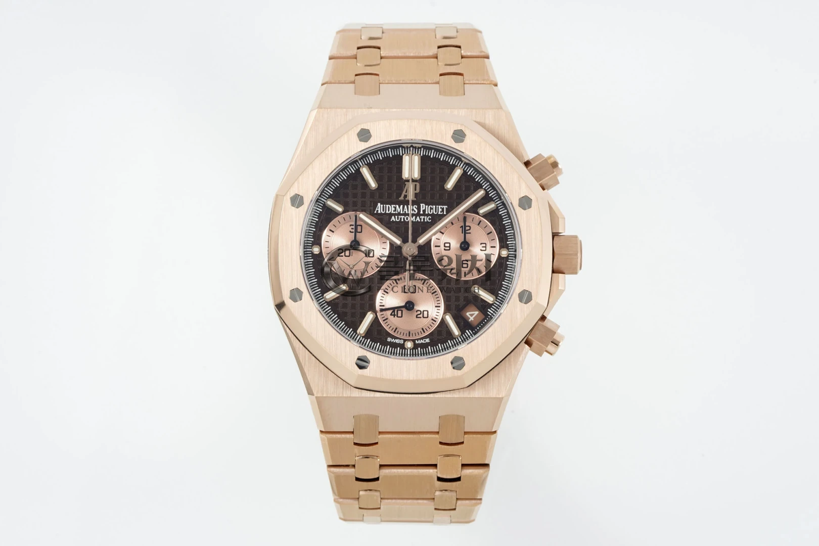 AP Royal Oak Chrono 26240 RG DDF 1:1 Best Edition Brown/RG Dial on RG Bracelet DD4401 Super Clone Weight (SW Dial)