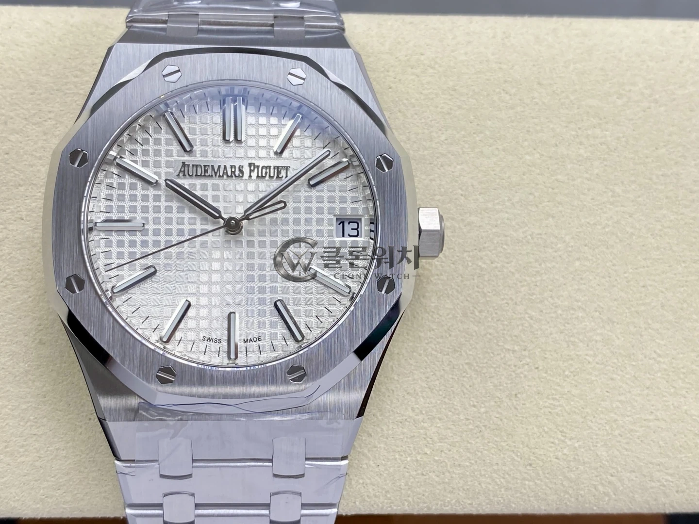 AP 로열 오크 41mm 15510ST SS DDF 1:1 베스트 에디션 화이트 다이얼 스테인리스 스틸 브레이슬릿 SA4302 슈퍼클론