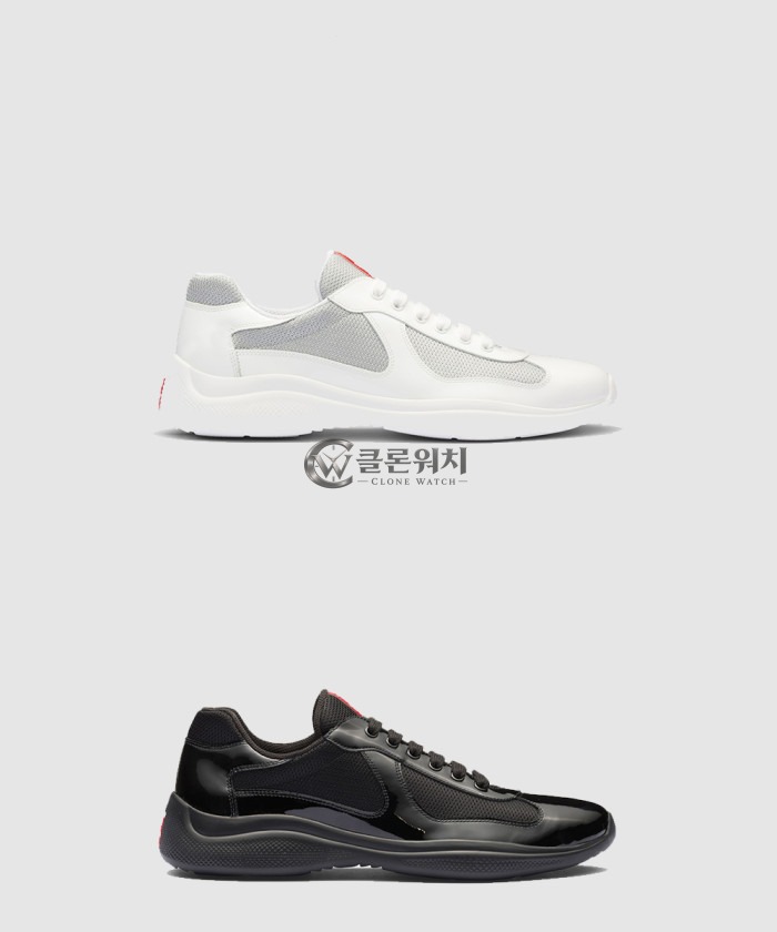 프라다 가죽 및 기능성 소재 스니커즈 4E3400