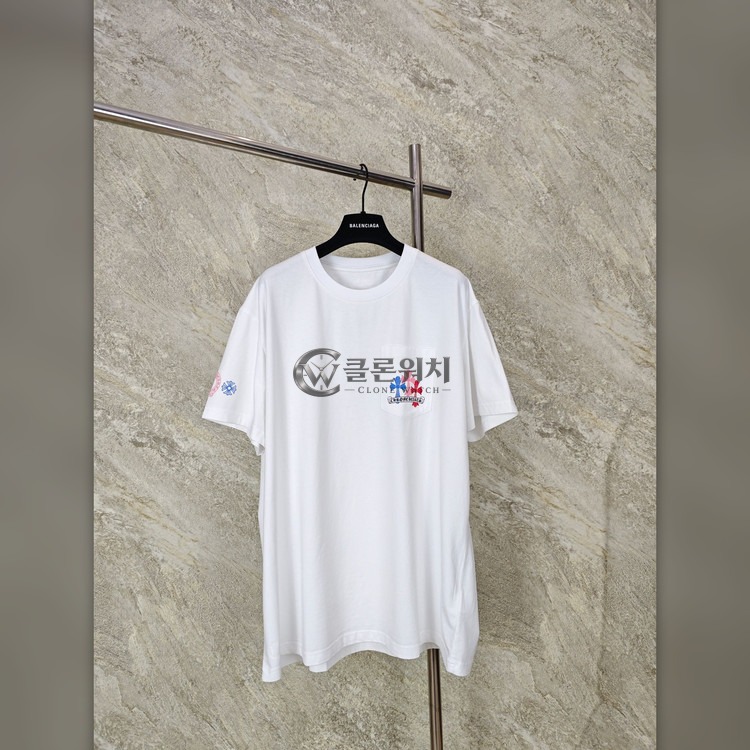 크롬하츠 마이애미 리미티드 컬러 크로스 반팔 티셔츠 화이트