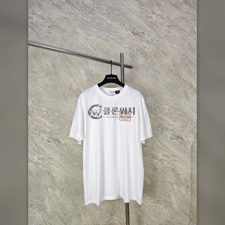 Loewe Light Cotton Embroidered Short-Sleeve T-Shirt White
