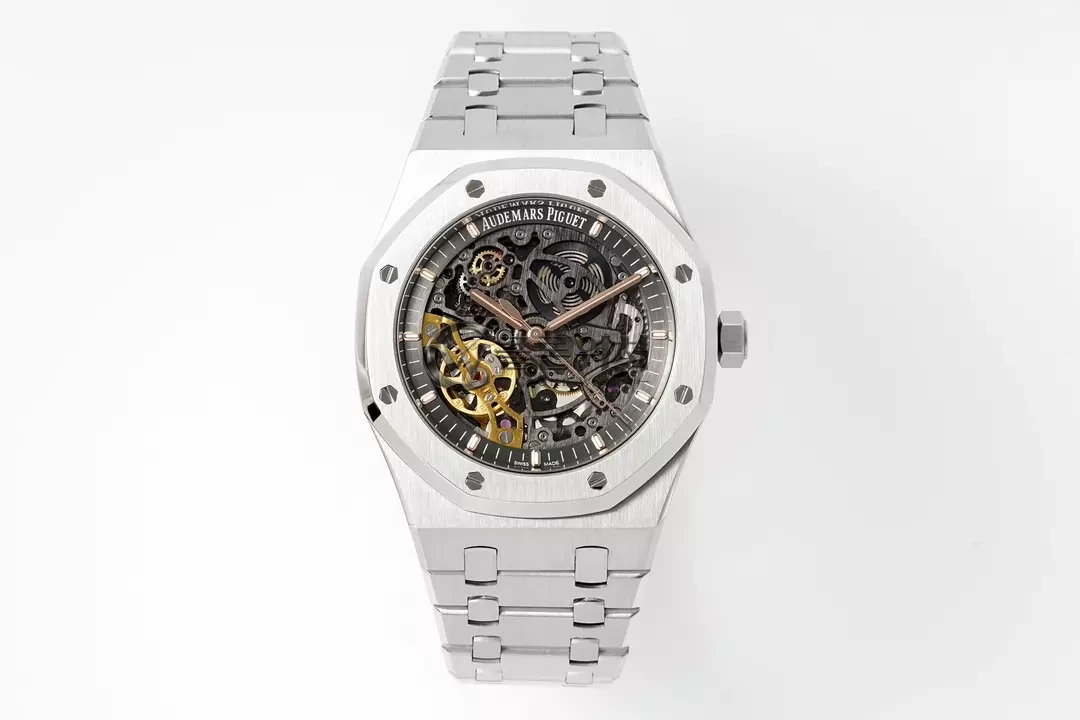 Royal Oak 41mm Skeleton 15407 SS ZF 1:1 Best Edition Skeleton Dial on SS Bracelet A3132