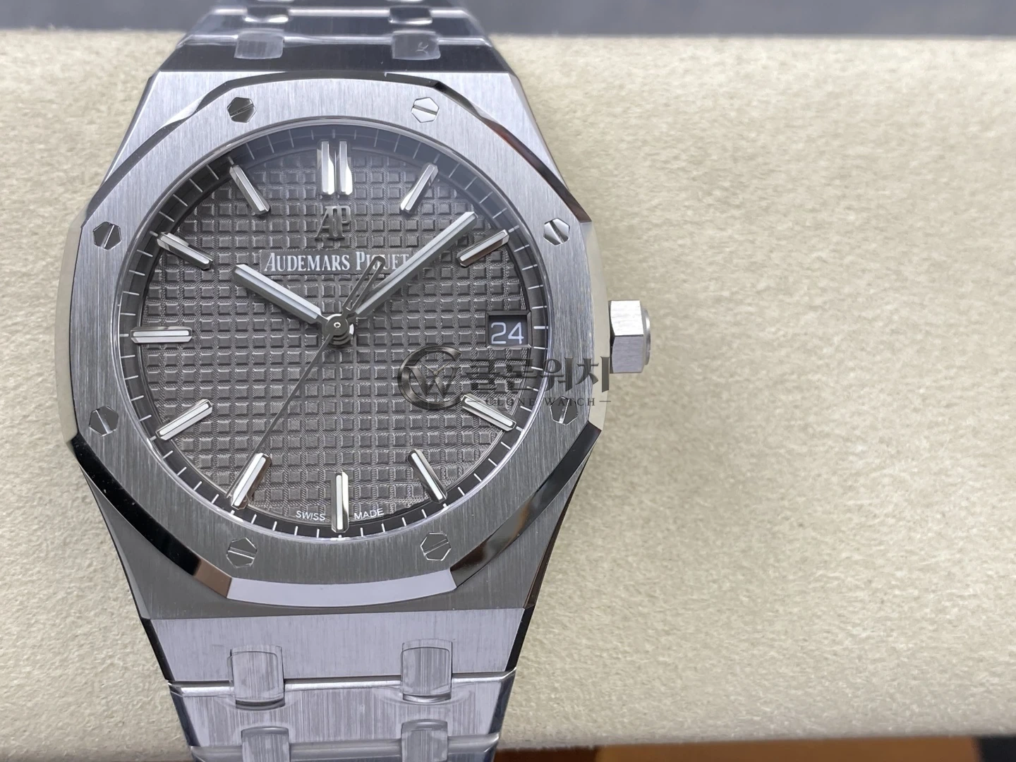 AP 로열 오크 41mm 15500 SS ZF 1:1 베스트 에디션 그레이 텍스처드 다이얼 SS 브레이슬릿 A4302 V3