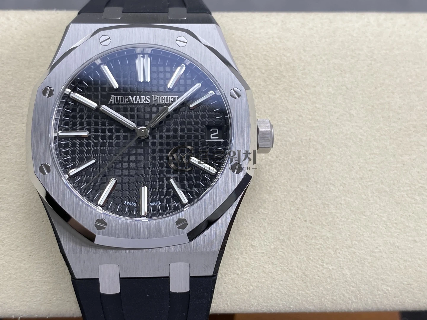 AP 로열 오크 41mm 15510ST SS DDF 1:1 베스트 에디션 블랙 다이얼 블랙 러버 스트랩 SA4302 슈퍼클론