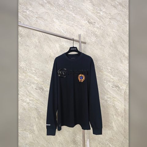 크롬하츠 STAFF 한정 긴팔 티셔츠 오렌지 로고