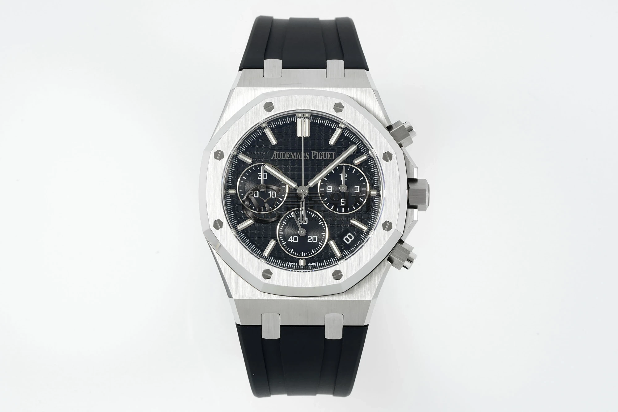 AP Royal Oak Chrono 26240 SS DDF 1:1 Best Edition Black Dial on Black Rubber Strap DD4401 Super Clone