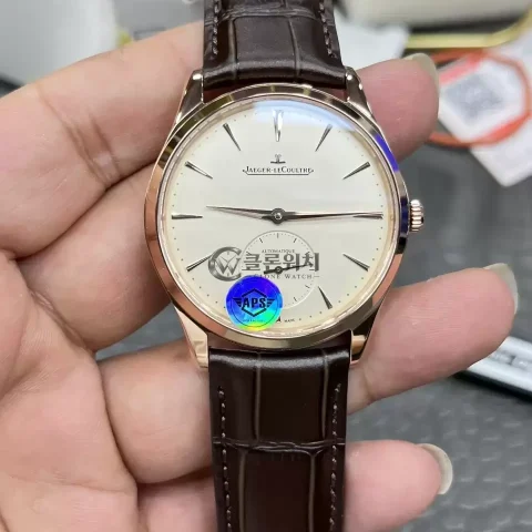 JL Master Ultra Thin Small Second 1352520 RG APSF 1:1 Best Edition White Dial on Brown Leather Strap SA896 Super Clone