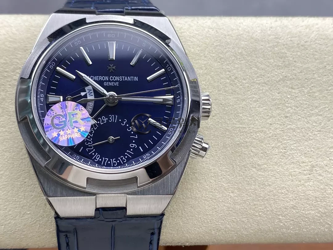 바쉐론 콘스탄틴 오버시즈 41mm 7900V GR 공장 1:1 베스트 에디션 블루 다이얼 블루 가죽 스트랩