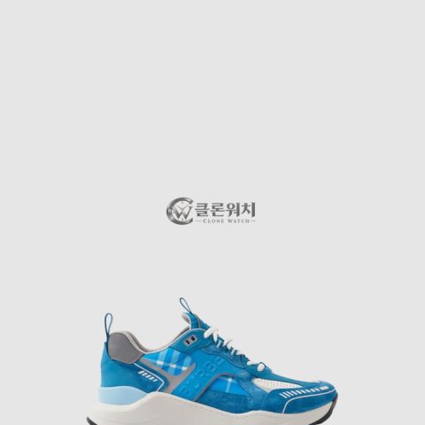 버버리 레더 스웨이드 체크 스니커즈 80668351