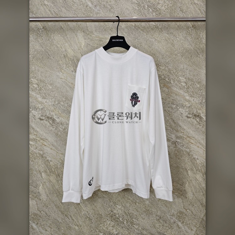 크롬하츠 그린 대거 프린트 긴팔 티셔츠