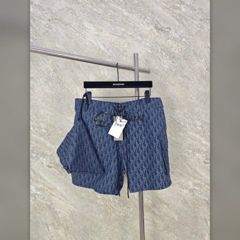 디올 26SS 올오버 프린트 비치 쇼츠 네이비