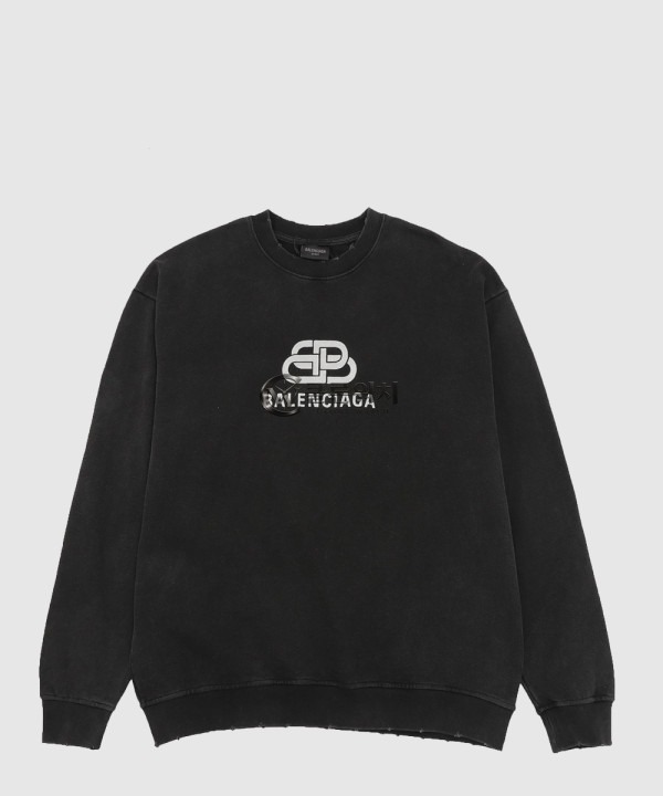 Balenciaga Logo Print Cotton Top