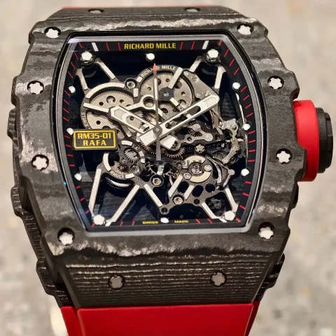 RM35-01 NTPT Mille Studio 1:1 Best Edition on Red Rubber Strap RMUL3 Super Clone (Custom Case Set)