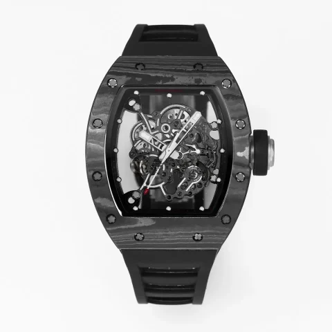 RICHARD MILLERM RM055 RM-055 BBRF 1:1 Best Edition Black NTPT Carbon Fiber Black Rubber Strap RMUL2 V3