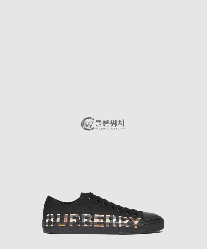 버버리 빈티지 체크 로고 프린트 개버딘 스니커즈 80182751