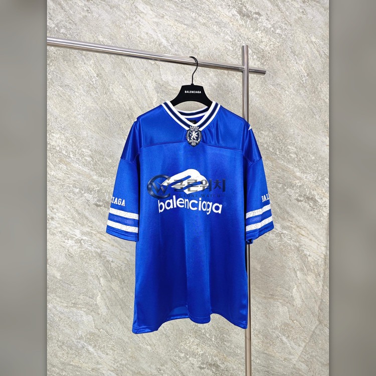 발렌시아가 26SS 3B Football 글로시 반팔 티셔츠 블루