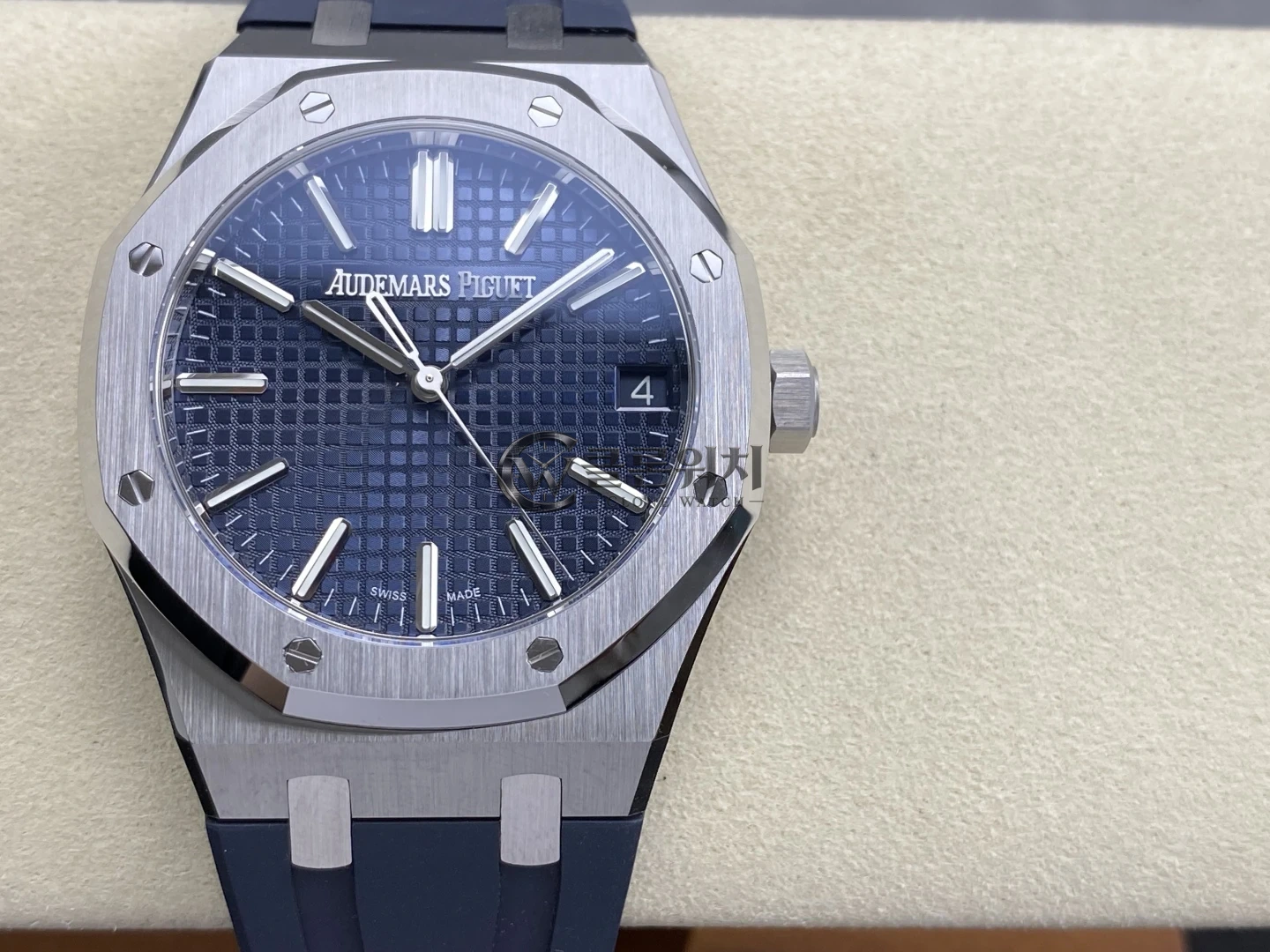 AP 로열 오크 41mm 15510ST 스테인리스 스틸 DDF 1:1 베스트 에디션 블루 다이얼 블루 러버 스트랩 SA4302 슈퍼클론
