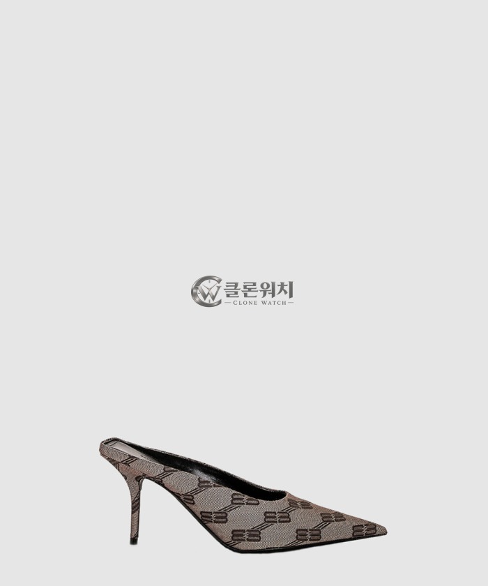 Balenciaga Square Knife BB Monogram Canvas Mule 702017