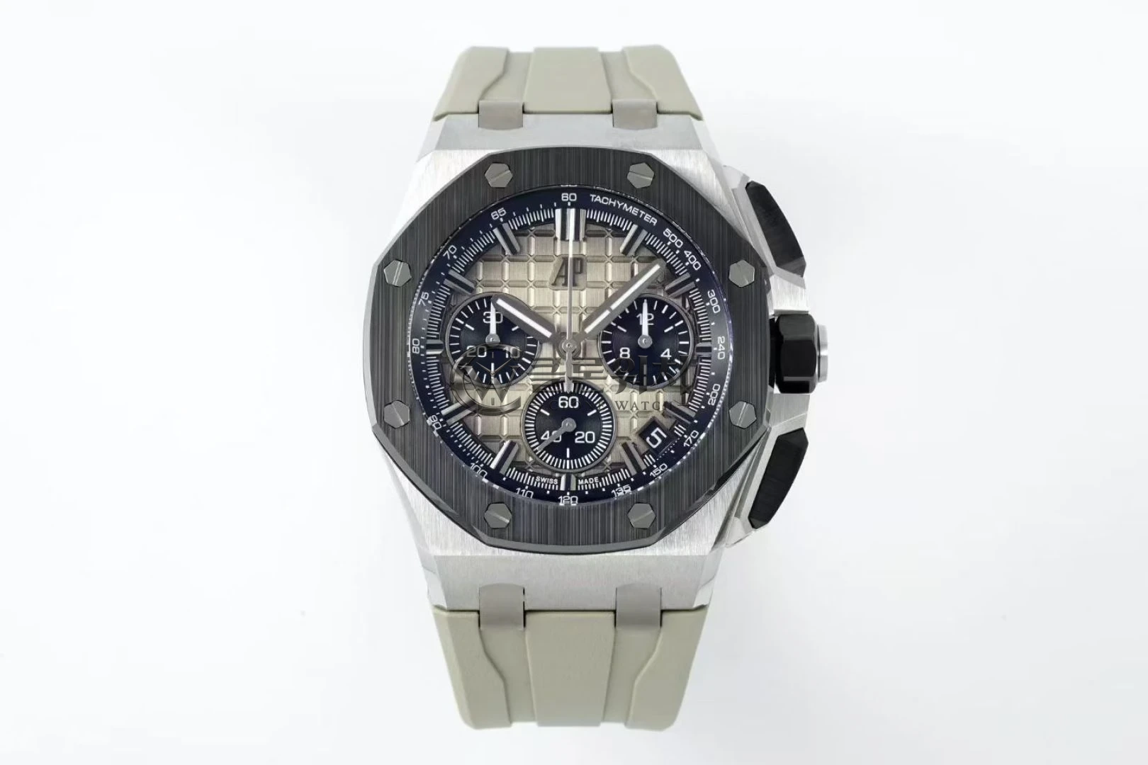 AP Royal Oak Offshore 43mm 26420so SS DDF 1:1 Best Edition Smoked Dial on Gray Rubber Strap DD4401 Super Clone