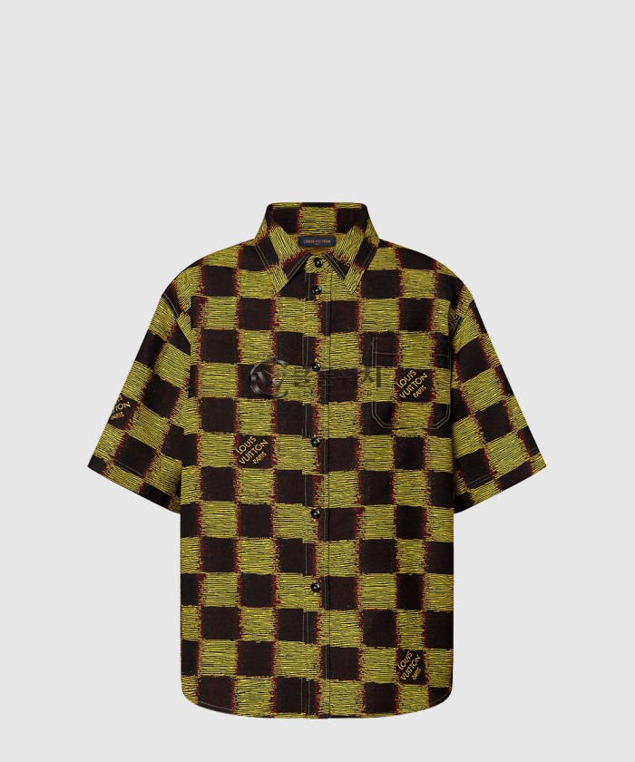 Louis Vuitton Short-Sleeved Printed Cotton Shirt 1AFAW9