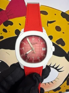 PP Aquanaut 5167 Royale DIW SONIC Factory SF 1:1 Best Edition Red Dial On Red Nylon Strap DD324