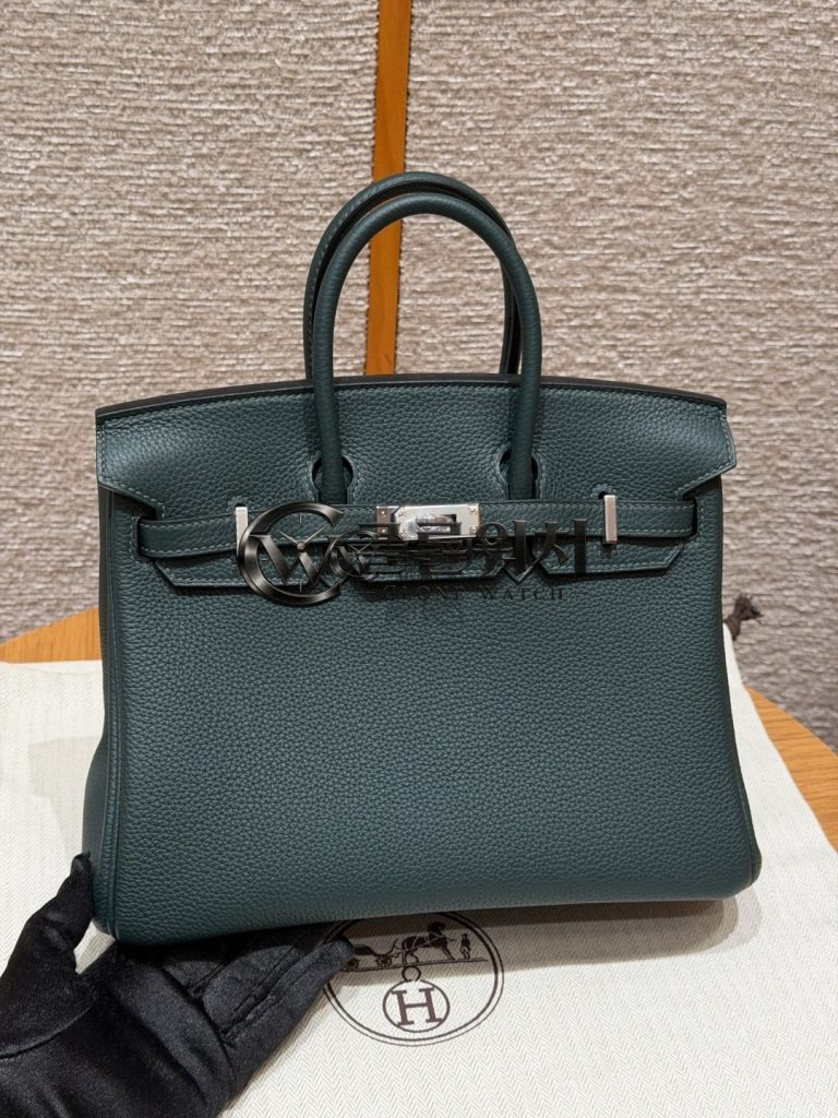 올수공 에르메스 버킨 25 Vert Cypres 토고 가죽 팔라듐 하드웨어