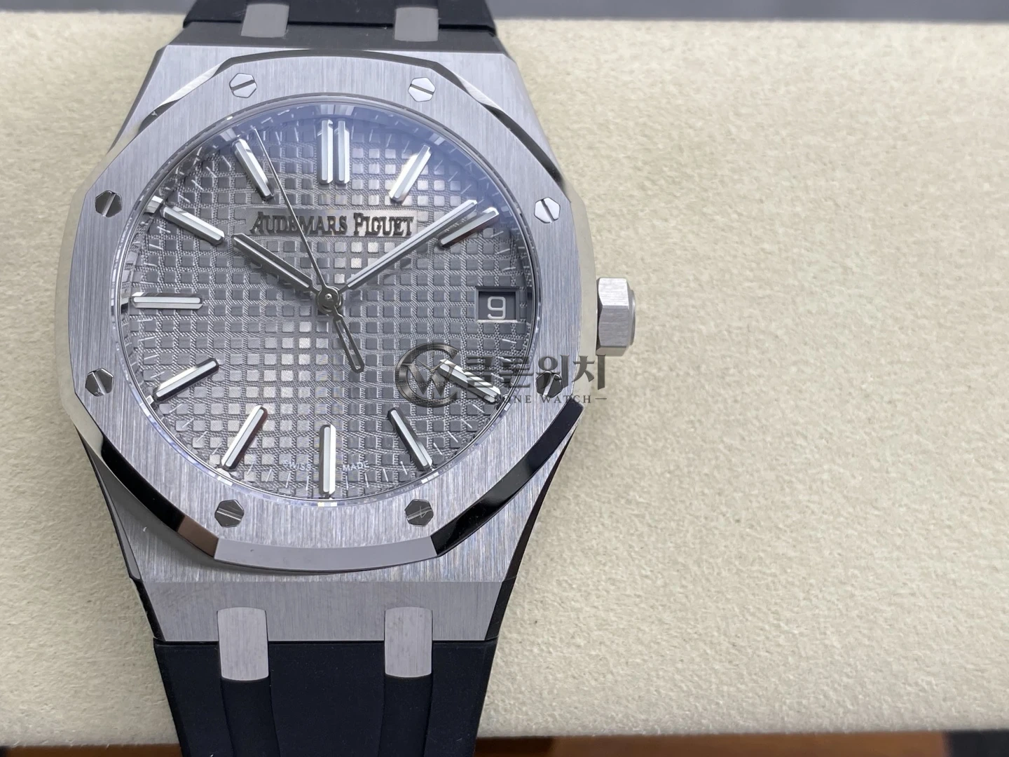 AP 로열 오크 41mm 15510ST SS DDF 1:1 베스트 에디션 실버 다이얼 블랙 러버 스트랩 SA4302 슈퍼클론