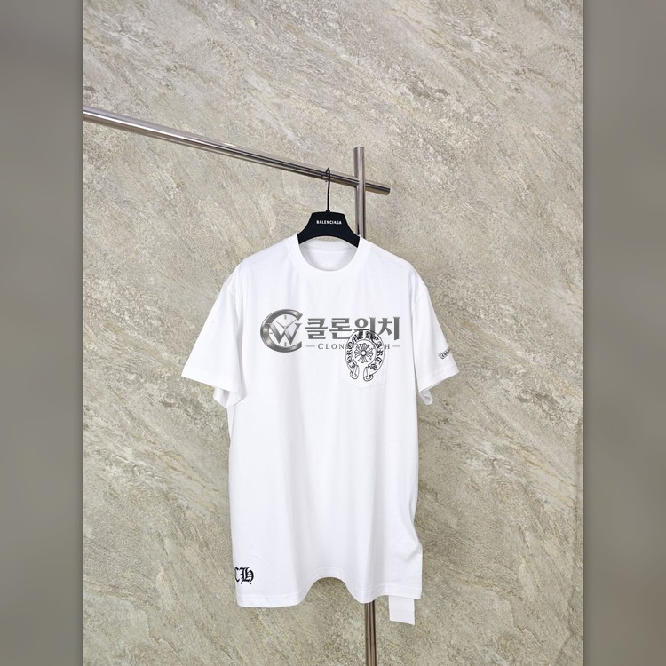 크롬하츠 런던 한정 바인 로고 반팔 티셔츠 화이트