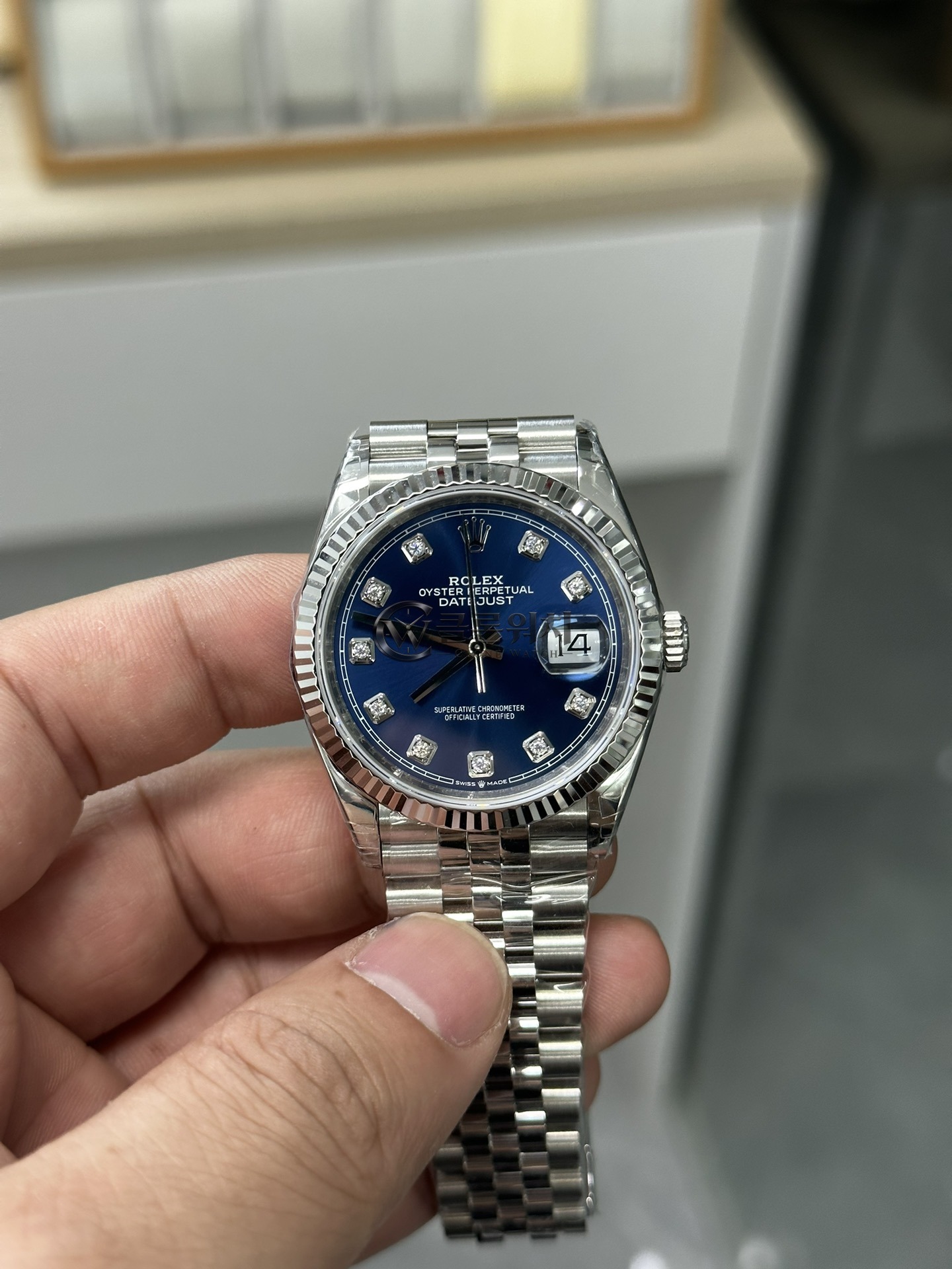 VS 공장 롤렉스 데이트저스트 36mm 126234 선버스트 블루 다이아몬드 다이얼 주빌리 브레이슬릿 1:1 슈퍼클론 DD3235 무브먼트