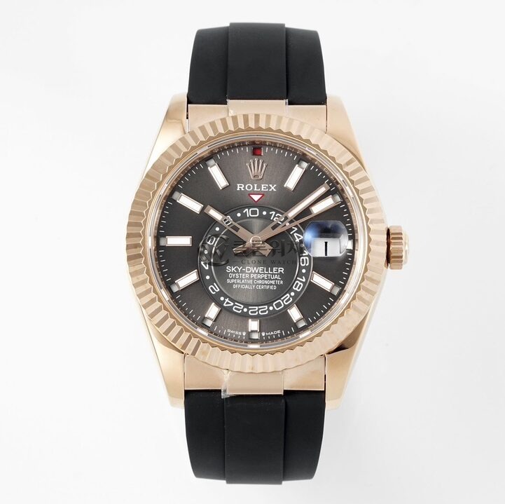 ZF 공장 스카이드 웰러 Grey 다이얼 Rose Gold Case Oysterflex 러버밴드 9002 무브먼트 42mm