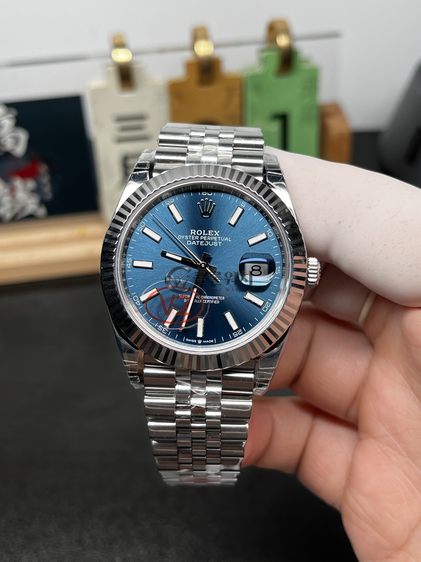 VS 공장 V2 롤렉스 데이트저스트 41mm 126334 블루 선버스트 다이얼 플루티드 베젤 주빌리 브레이슬릿 – 1:1 슈퍼클론 DD3235 무브먼트