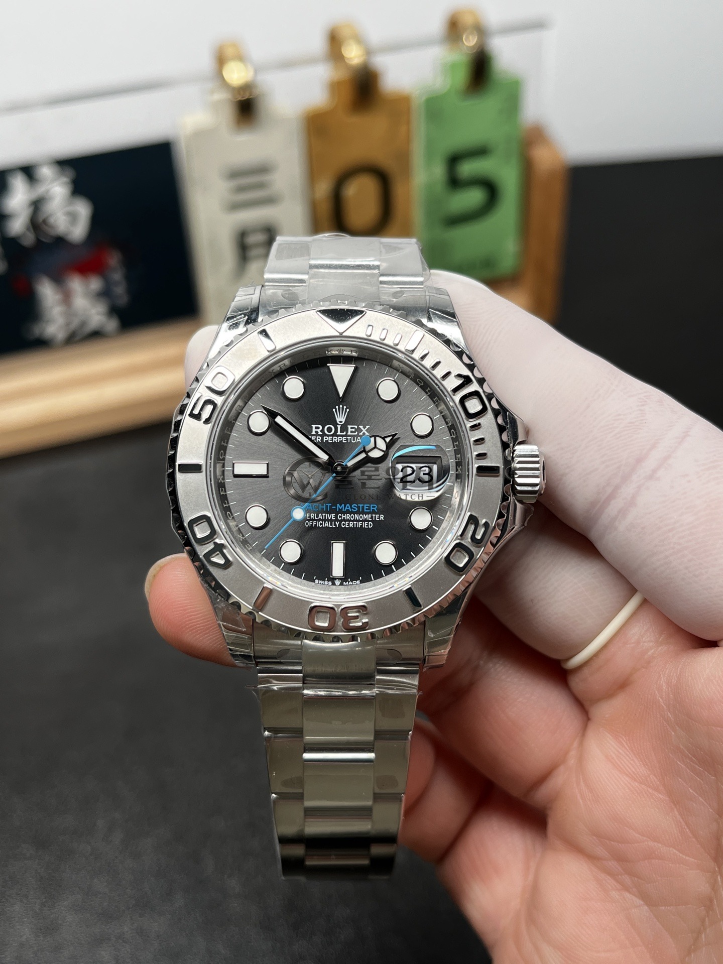 VS 공장 롤렉스 요트마스터 126622 슬레이트 “로듐” 다이얼 40mm 플래티넘 스타일 베젤 – 1:1 슈퍼클론 DD3235 무브먼트
