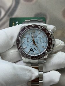 VS Factory Rolex Cosmograph Daytona 40mm 116506 Platinum Ice Blue Baguette Diamond Dial – 1:1 Super Clone with DD4130 Movement
