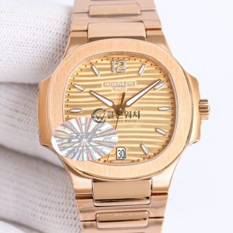 PPF 공장 파텍필립 노틸러스 7118 Champagne 다이얼 Rose Gold Case&Bracelet Cal.324 S C 무브먼트 35.2mm