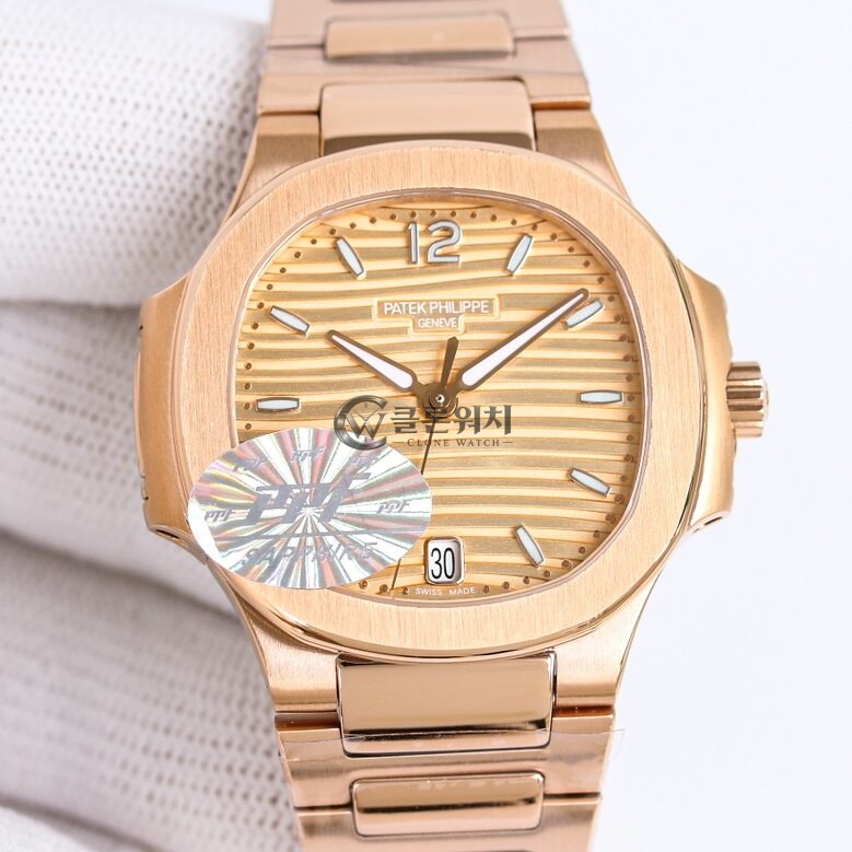 PPF 공장 파텍필립 노틸러스 7118 Champagne 다이얼 Rose Gold Case&Bracelet Cal.324 S C 무브먼트 35.2mm
