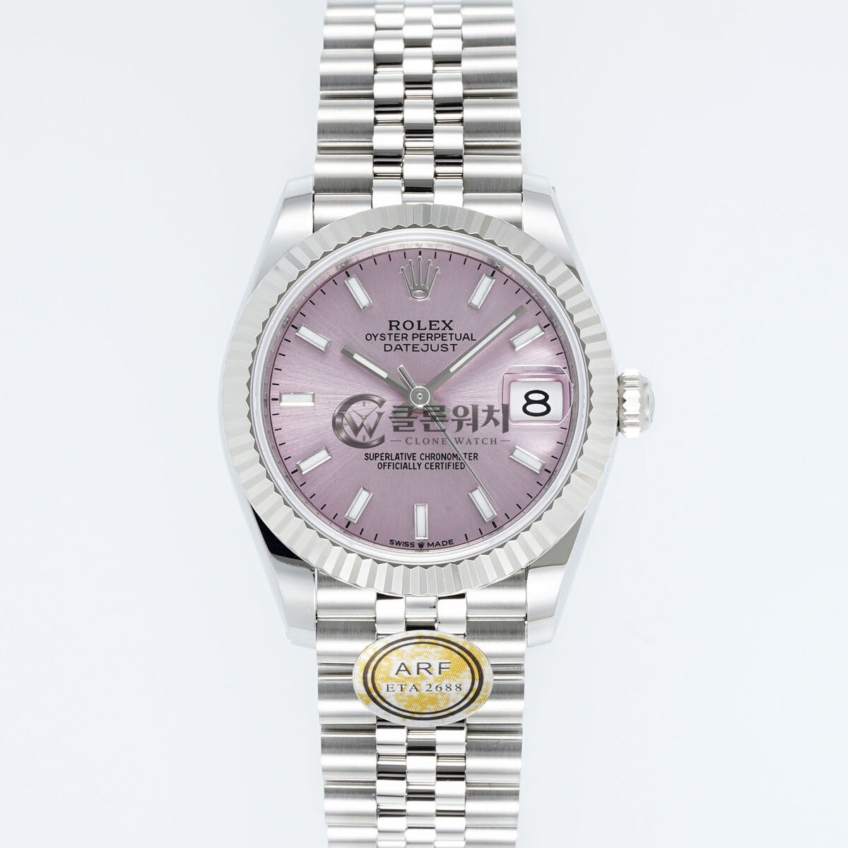 ARF 공장 최고퀄 롤렉스 데이저스트 31mm Pink 다이얼 Fluted Bezel 904L Steel Oyster/Jubilee Bracelet ETA 2688 무브먼트 31mm
