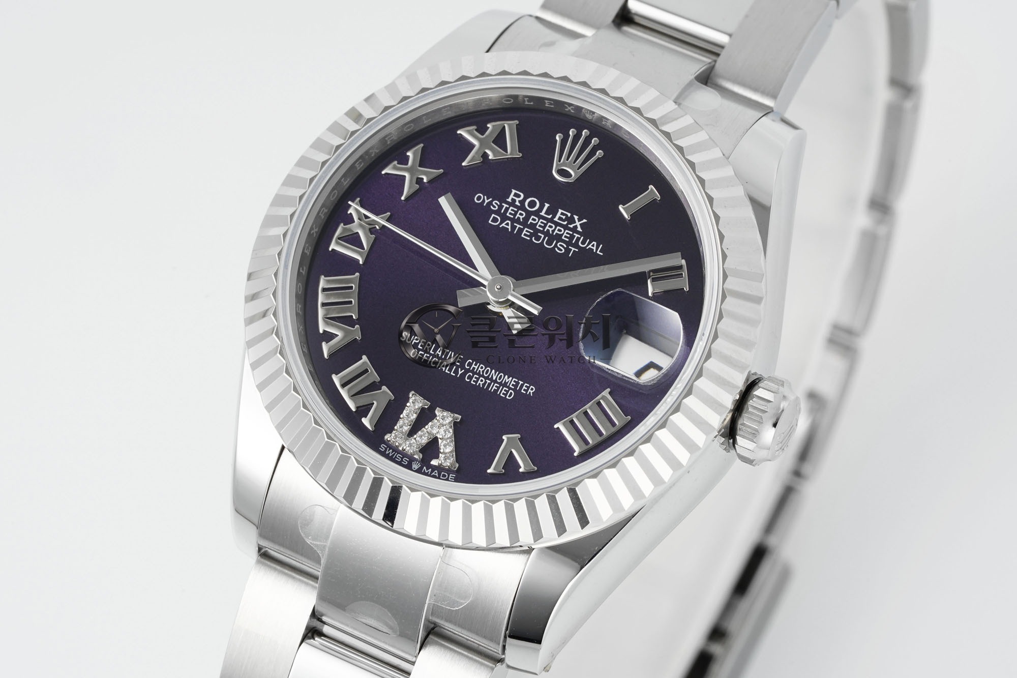 ARF 공장 최고퀄 롤렉스 데이저스트 31mm Purple Roman 다이얼 Fluted Bezel 904L Steel Oyster/Jubilee Bracelet ETA 2688 무브먼트 31mm - 이미지 2