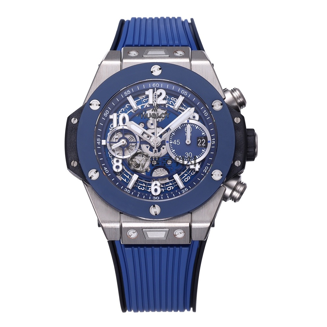 BBF 공장 위블로 빅뱅 상 블루 다이얼 Blue Bezel Titanium Case 러버밴드 HUB1280 무브먼트 44mm